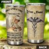 A girl nurse loves cat vintage| personalized gift tumbler for lover