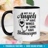 Angel with stethoscope| cute gift mug for nurse