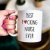 Best fkin nurse ever with little heart| cute gift mug