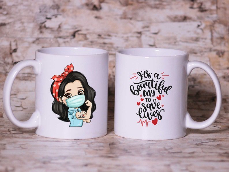 Chibi tatoo nurse| cute gift mug for girlfriend and sister - 15 oz