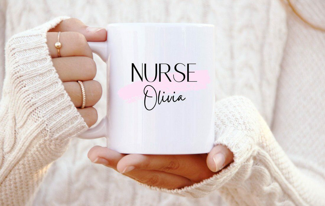 Nurse with custom name mug gift for your love