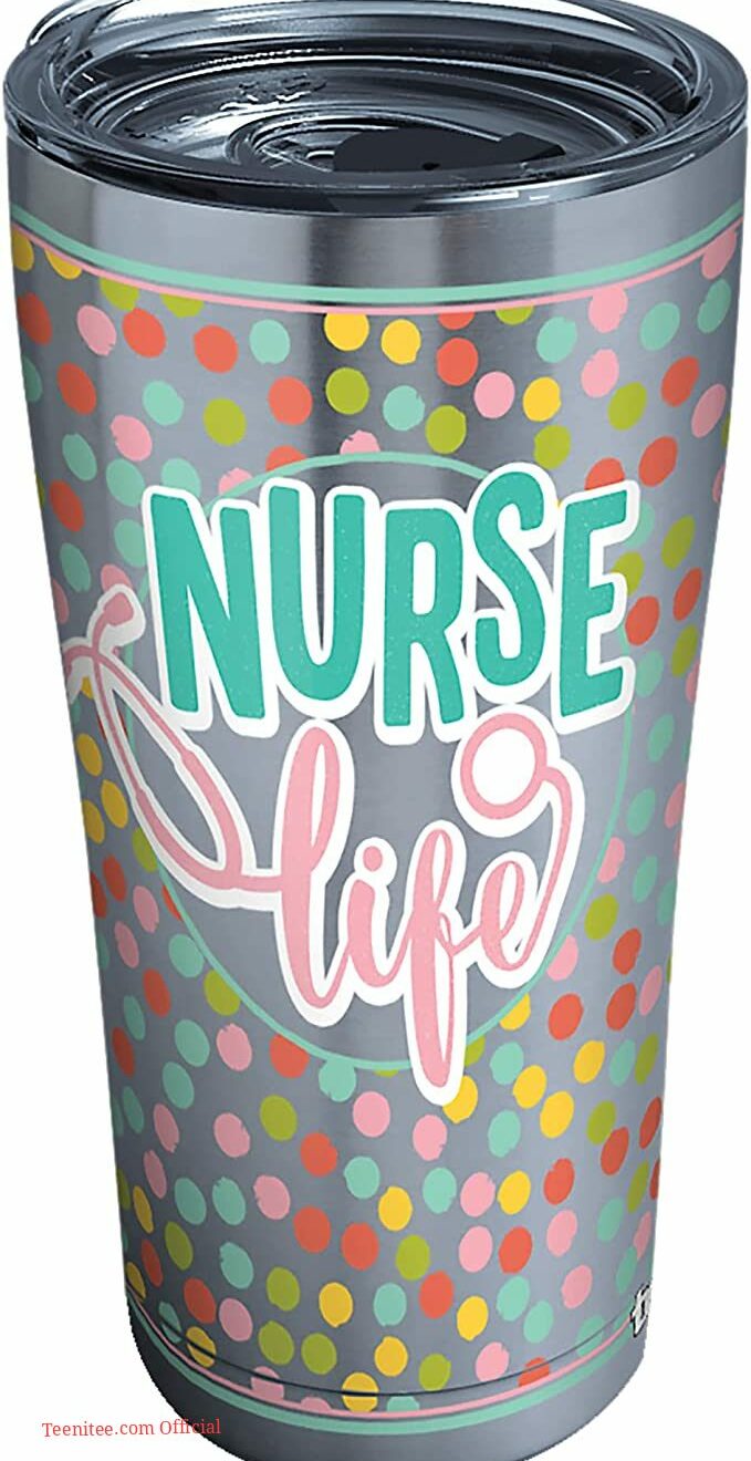 Nurse life polka dots insulated tumbler| tumbler gift for nurse - 30 oz