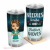 Nurse needles scrubs & rubber gloves - personalized tumbler gift