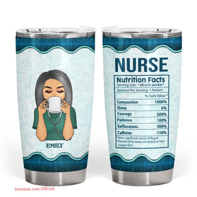 Nurse nutrition fact - personalized tumbler gift  for nurse
