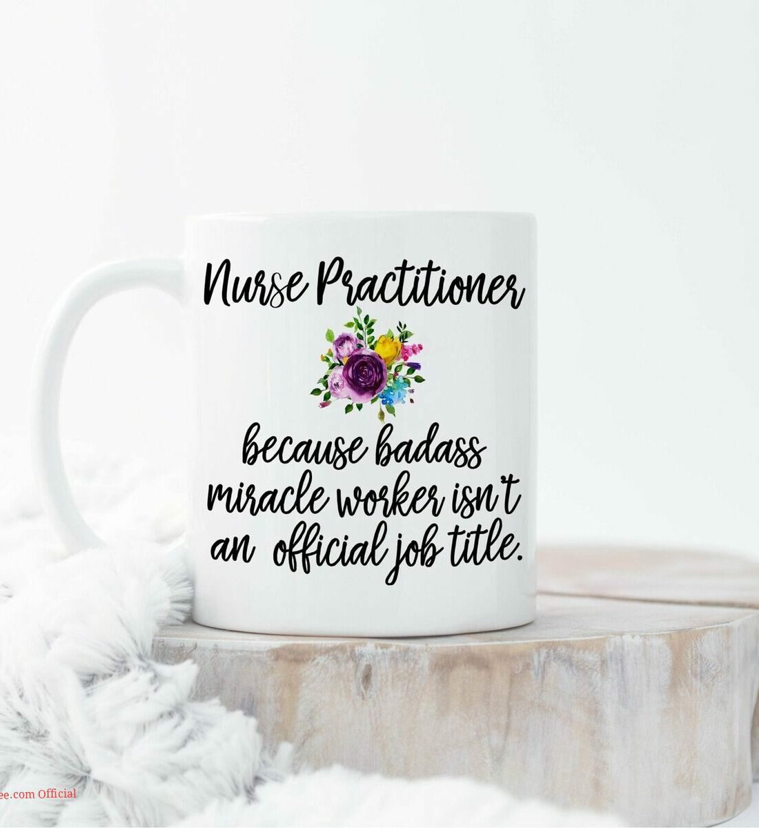 Nurse practitioner with floral| cute gift mug for girlfriend - 15 oz