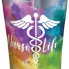 Nurse tumbler with clear and black hammer lid| tumbler gift for nurse - 30 oz