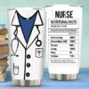 Nutrition fact with white blouse| tumbler gift for nurse - 30 oz