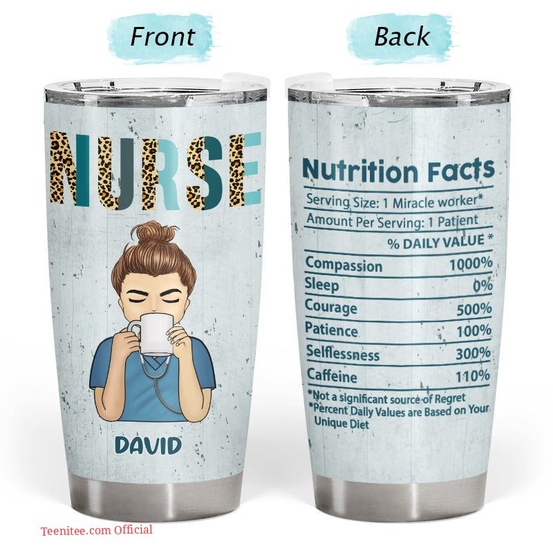 Nutrition facts gift for nurse - personalized tumbler gift