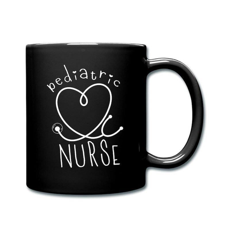Pediatric with stethoscope heart shape| cute gift mug for nurse - 15 oz