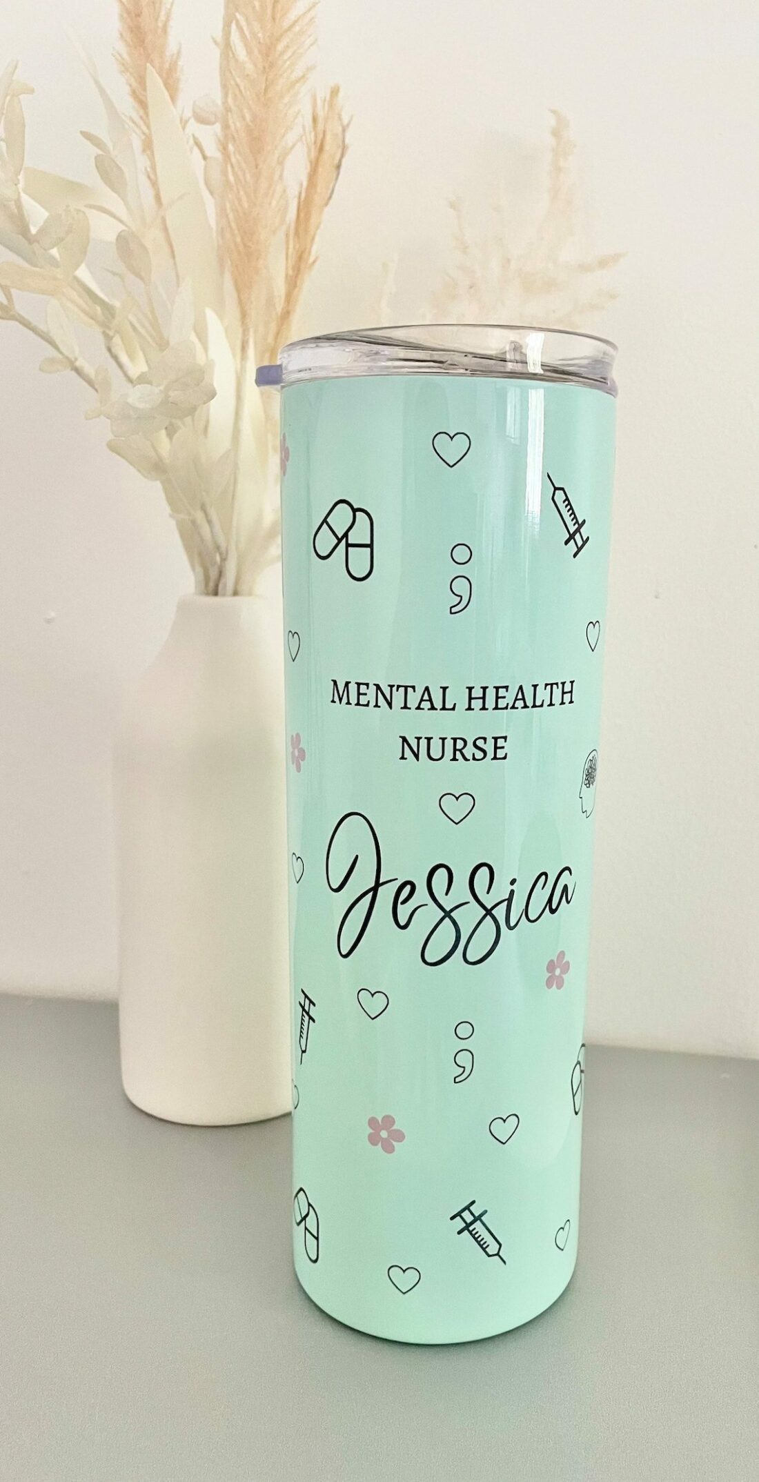 Personalised mental health nurse thermal| best tumbler gift - 30 oz