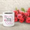 Cute mug with heart shape and flower| personalized gift mug for nurse