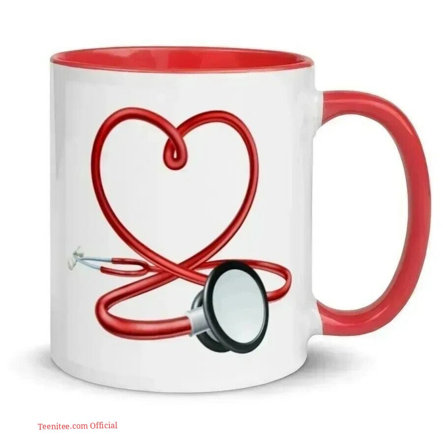 Stethoscope heart shape| cute mug gift for mom and wife - 15 oz