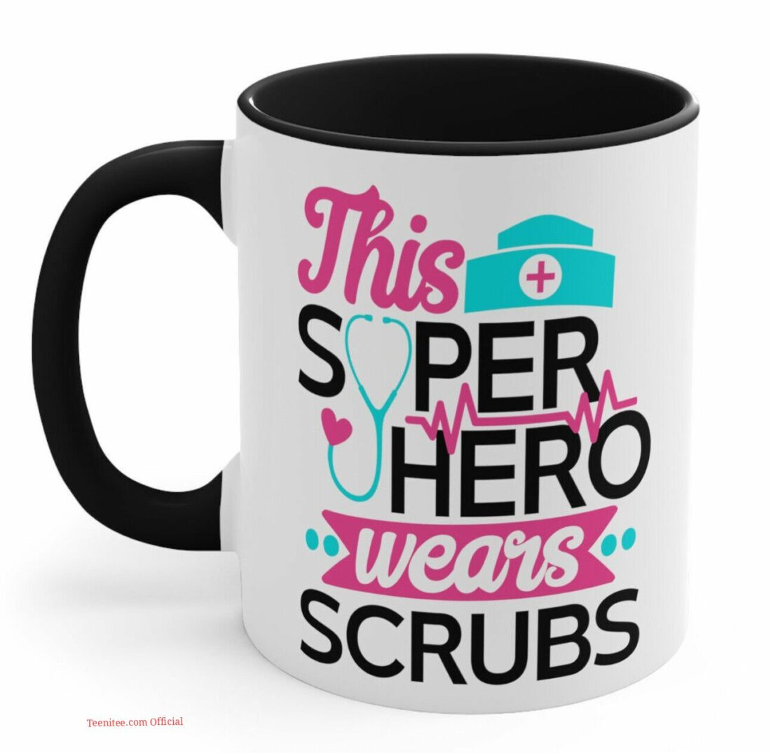 Superhero wear scrub| cute gift mug for nurse - 15 oz