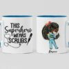 Superhero wears scrub| personalized gift mug for nurse - 15 oz