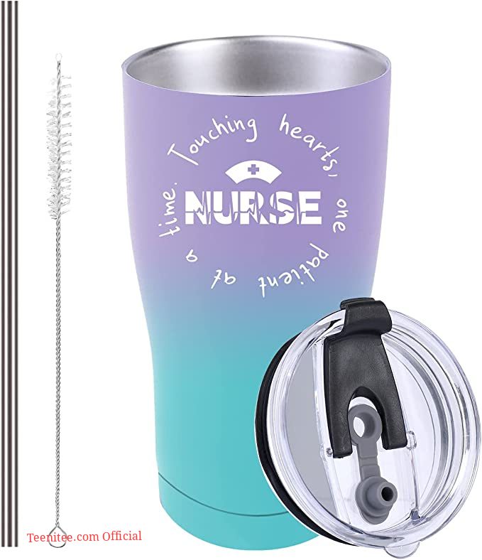 Touching hearts, one patient at a time| cute gift tumbler for nurse - 30 oz
